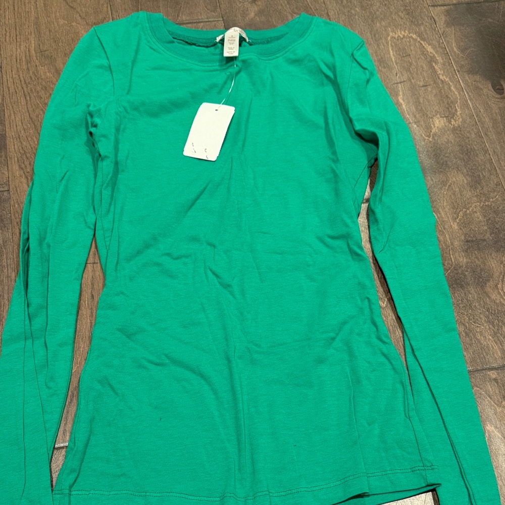 Vibrant Green Long Sleeve Top size small. Brand new with tags